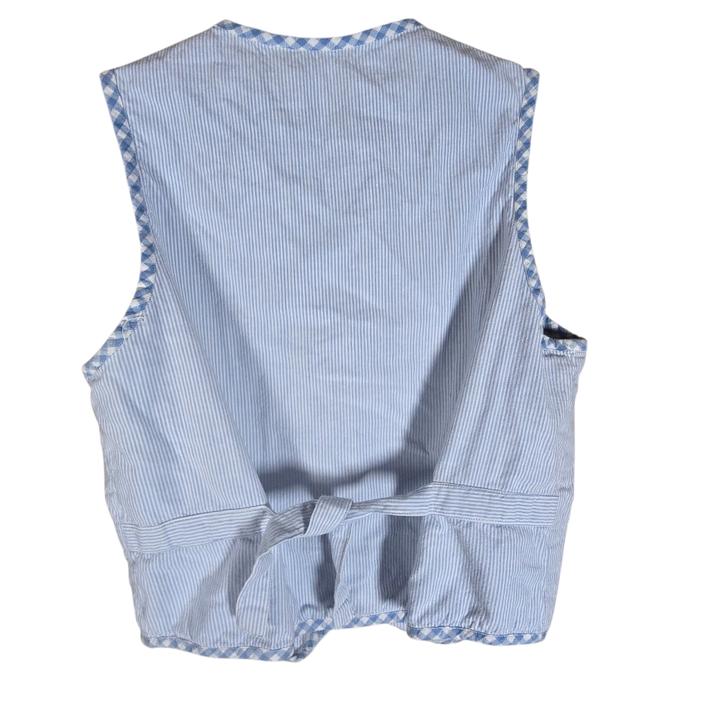 Vintage Krazy Kat Floral Butterfly Patchwork Cottagecore Grannycore Vest Medium - Picture 4 of 4